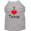 Pet Dog Cat Shirt Screen Printed, "I Love Texas"