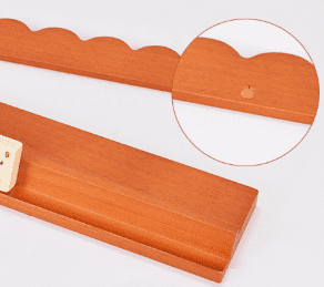 17-Inch Wooden Mahjong Racks with Putter 2-in-1 card arranging ruler(RL natural wood color 1 PC)