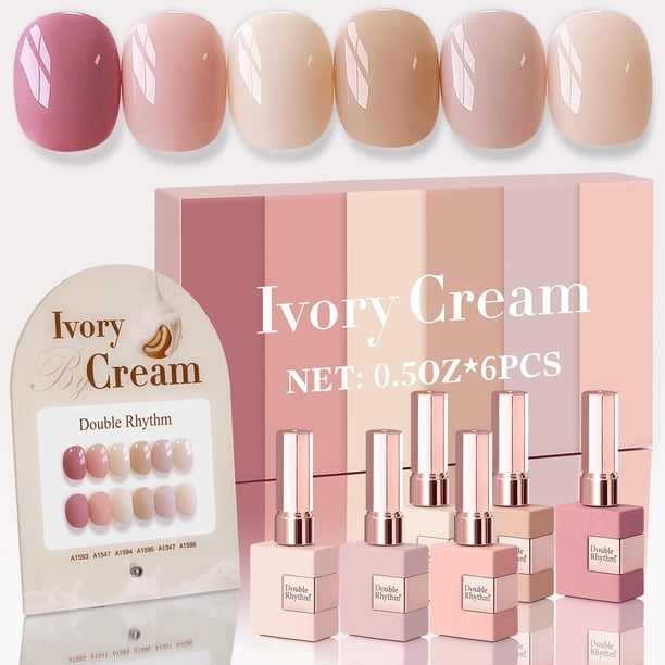 Set de esmaltes en gel Double Rhythm, 6 unidades, 15 ml, botella del mismo color