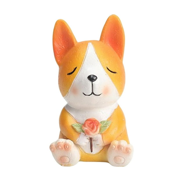 Estatua de animales modernos, figura de resina en miniatura, escultura, adorno coleccionable Cachorro