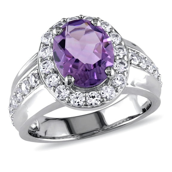Everly Women's Created Sapphire and Created Amethyst Sterling Silver Ring