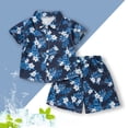 thumbnail image 2 of XUNKUSGA Toddler Boy Clothes Kids Hawaiian Outfit 2Pcs Set Summer Beach Button-Down Shirt Top + Shorts Sets for Kids 1-7 Years, 2 of 3