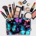 thumbnail image 3 of Flower Butterfly Waterproof Cosmetic Travel Pouch Bag Makeup Organizer Small Lightweight Large Capacity Printed Design for Ladies and Girls, 3 of 6