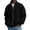 APQ42-Black, variant on Men'S Waffle Knit Full Front Zip Jacket,Stand Up Casual Sportswear Comfy Thick And Warm Solid Color Loose Cardigan For Home Outdoor Work Light Blue M