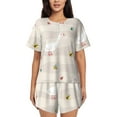 thumbnail image 1 of Balery Funny Goose1 Conjunto de Pijama para Mujer con Estampado, Dos Piezas de Manga Corta y Shorts, Ropa de Dormir Suave con Cuello Redondo y Bolsillos-4X-Large, 1 of 6