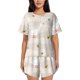thumbnail image 1 of Balery Funny Goose1 Conjunto de Pijama para Mujer con Estampado, Dos Piezas de Manga Corta y Shorts, Ropa de Dormir Suave con Cuello Redondo y Bolsillos-Medium, 1 of 6