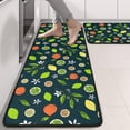 thumbnail image 2 of Kitchen Rugs Sets Of 2,Mixed Citrus Fruit Leaves DarkGreen Pattern Anti Fatigue Kitchen Mat Rugs Non Slip Washable,Decorative Kitchen Floor Mats for Kitchen,Sink,Laundry,17"x47"+17"x47", 2 of 5