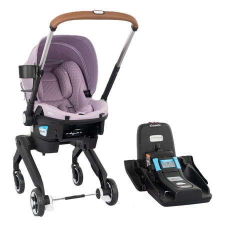 Evenflo Shyft DualRide Infant Car Seat and Stroller Combo with Carryall Storage and Green & Gentle Fabric, Agate