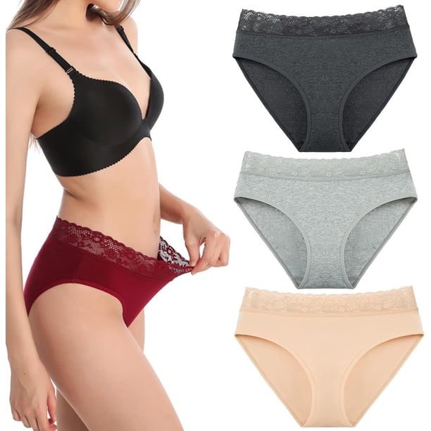 Pantalones triangulares para mujer, bragas de encaje, ropa interior de cintura alta, ropa interior Sexy de algodón puro sin costuras, suave y cómoda para mujer