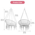 thumbnail image 6 of Gray Woven Hammock Chair, Dual Suspension Styles, 100% Breathable Cotton, Boho Swing Chair, Ceiling Hanging Chair, Bedrooms, Gardens, Cafes​, 6 of 7