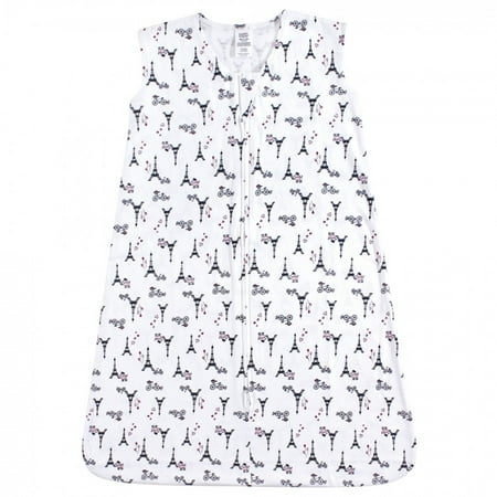 Luvable Friends Baby Girl Sleeveless Jersey Cotton Sleeping Bag, Sack, Blanket, French Poodle Jersey, 12-18 Months
