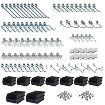 Triton Products® 95-Piece Steel Pegboard Hook & Plastic Bin Kit, 85 Hooks & 10 Bins