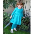 thumbnail image 3 of Girls Soft Cotton Jersey Long Sleeve Tiered Dress | Candy Apple, 3 of 5
