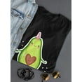 thumbnail image 3 of Cartoon Avocado Unicorn Design Shaped T-Shirt Women -Image by Shutterstock, Female x-Large, 3 of 4