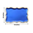 thumbnail image 3 of Efavormart 10 Pack | Elegant Royal Blue / Gold Rim Disposable Serving Trays, Heavy Duty 400 GSM Paper Rectangular Party Platters - 14"X10", 3 of 11