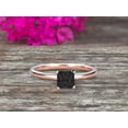 thumbnail image 3 of 1.25 Carat Classic Princess Cut Black Diamond Moissanite Solitaire Engagement Ring On 10K Rose Gold, Promise Ring, Anniversary Ring, 3 of 5