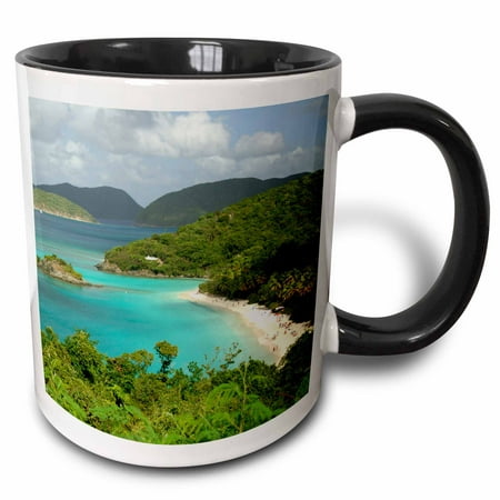 3dRose USVI, St. John, Trunk Bay, Virgin Islands NP-CA37 CMI0147 - Cindy Miller Hopkins - Two Tone Black Mug,