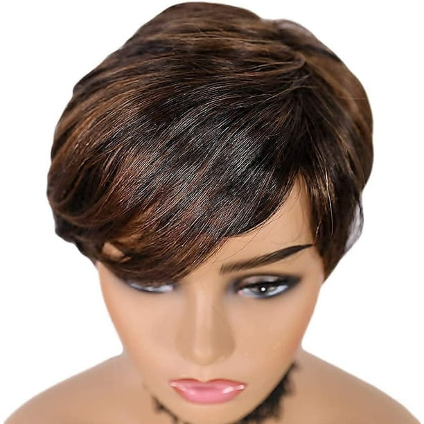 Blonde layered human hair wig hot sale