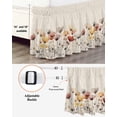thumbnail image 4 of Watercolor Poppy Ruffle Bed Skirt Queen Size Spring Flowers Adjustable Elastic Dust Bed Skirts Wrap Around Bedskirt Wrinkle Free Easy Fit with 16 Inch Drop, 4 of 8