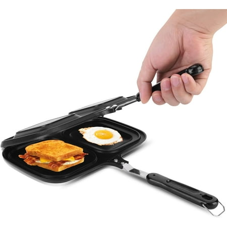 

Frying Pan Anti-scalding Handle Cast Aluminium Breakfast Double Sided Non-Stick Frying Pan Kitchen Cooking Utensil Tool for Cakes Eggs Sandwiches