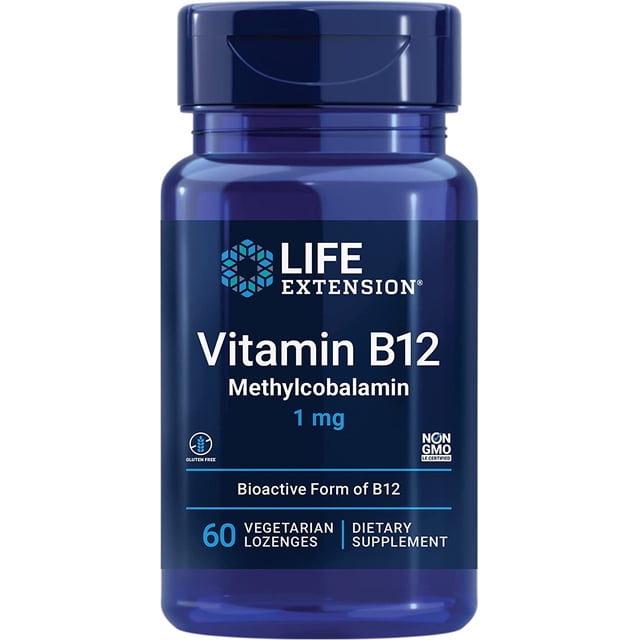 Life Extension Vitamina B12 Metilcobalamina 1 mg para la salud cerebral y la cognición