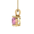 thumbnail image 3 of 2.5 cctw Simulated Pink Diamond Yellow Gold Plated Pendant with 18" Box Chain (9mm, Round Cut), 3 of 7