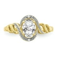 thumbnail image 5 of 10K Yellow Gold Ring Band with Stones (04) April White Topaz Oval Diamond Round, Size 5, 5 of 5