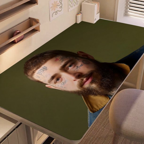 Posty Austin / Post Malone alfombrilla de escritorio/mesa extra-grande con base antideslizante de cuero y diseño temático; versátil para escritorios de ordenador, mesas de comedor, etc.60*110cm