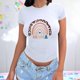 thumbnail image 3 of Playera Blusa De Mamá Estilo Arcoiris – Amor, Arcoíris y Corazones en Cada Suspiro Color Blanco Talla Chica Marca Emil SaEs, 3 of 4