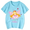 thumbnail image 3 of Hienoo Toddler Girls T Shirt Butterfly Graphic Short Sleeve T-Shirt Summer Trendy Tee Top, 3 of 3