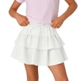 thumbnail image 7 of ATOGUTA Floral Skirts for Girls White Elastic High Waist A-Line Short Mini Skirt for School Casual 5T-16, 7 of 7