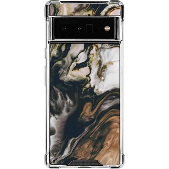 Skinit Marble Copper and Black Marble Ink Google Pixel 6 Pro Clear Case