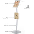 thumbnail image 2 of M&T Displays Curved Menu Board, 8.5x11 Inch Pedestal Sign Holder with 8.5x11 Inch Brochure Holder Silver Floor Standing Aluminum Front Loading Easy Open Poster Message Advertisement Post, 2 of 7
