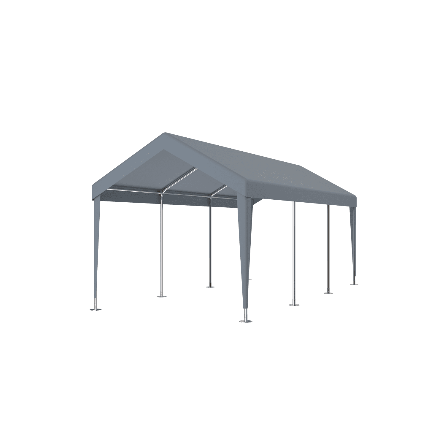 Miekor Furniture Carport 12' x 20' Portable Garage, Heavy Duty Car Port Canopy with 2 Roll-up Doors & 4 Ventilated Windows for Car, Truck, Boat, Garden Tools,grey 66904