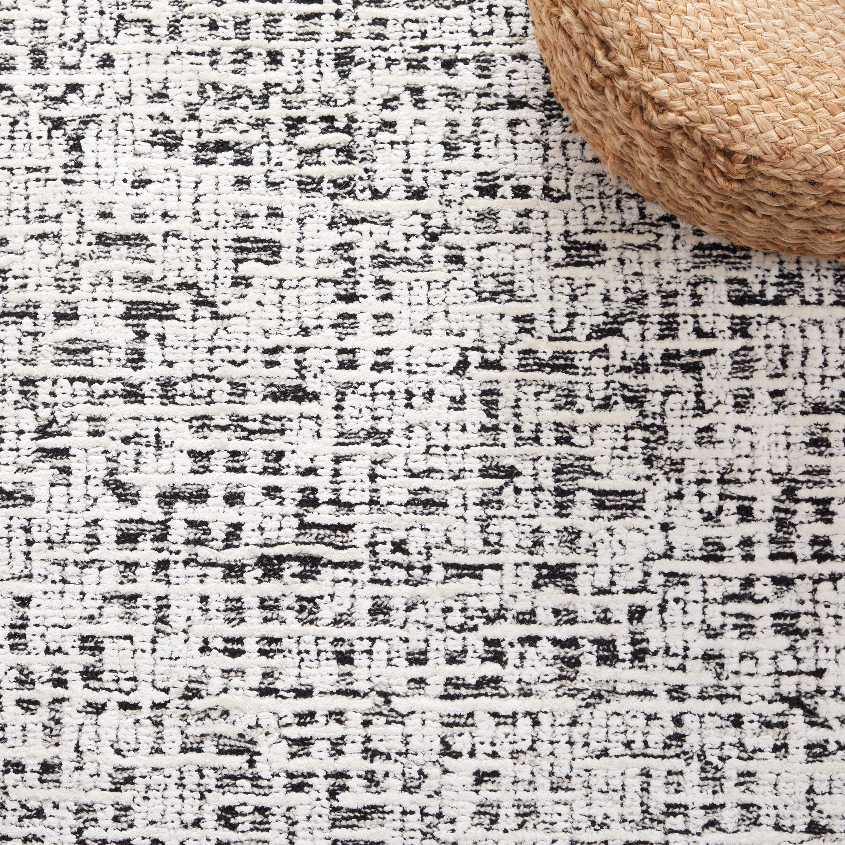 SAFAVIEH Glamour Ida Abstract Area Rug, Black/Ivory, 8' x 10'