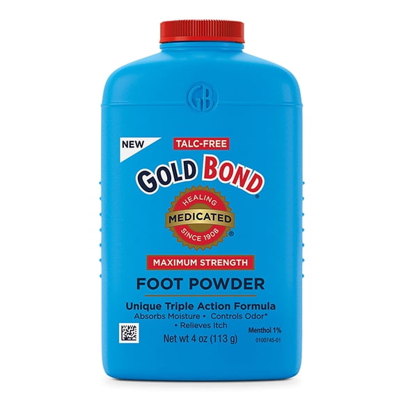 Gold Bond Talc-Free Foot Powder, Medicated Maximum Strength, 4 oz