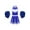 Blue, variant on Aislor Kids Girls Cheer Leader Cheerleading Uniform Crop Top with Skirt Pom Poms Dancewear Blue 6