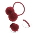thumbnail image 3 of Unique Bargains 1 Pc Children Pompon Hair Elastic Band Wine Red, 3 of 5