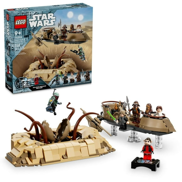 LEGO Star Wars: Return of the Jedi Desert Skiff & Sarlacc Pit, Collectible Toy with 6 Minifigures, 75396, Includes 558 Pieces, Ages 9+