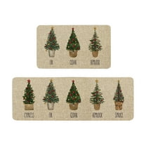 Lilixerw Christmas Kitchen Rugs Set of 2,Kitchen Floor Mats Non-Slip Backing Kitchen Mat Xmas Washable Doormat Runner Rug for Home,2024 New Christmas Decoration