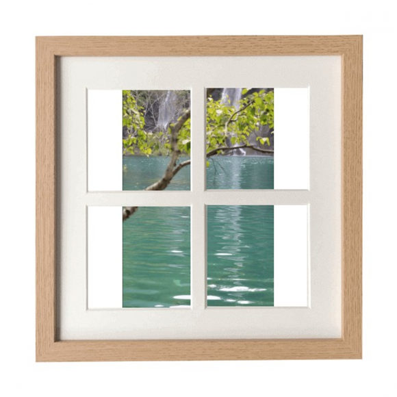 Changbai Waterfall Group Green Lake Water Frame Wall Tabletop Display 4 Openings Picture
