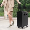 thumbnail image 2 of Rolling Makeup Case with 3 Drawers, Adjustable Pull Rod, Large Capacity, Universal Wheels, Lockable Storage for Beauty Tools, Black, 2 of 8