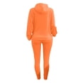 thumbnail image 2 of Casual Drawstring Pantsuits Two-piece Set, Pocket Hoodies Tops & Loose Long Sweatpants Set, Women's Clothing, 2 of 7