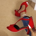 thumbnail image 4 of Willtoo Women's Peep Toe Stiletto High Heel Sandals Summer Hollowed Out Zipper Heeled Sandal Comfortable Fashion Casual Wedding Party Heeled Sandals, 4 of 6