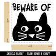 thumbnail image 2 of Beware of Cat Funny Doodle Self-Inking Rubber Stamp Ink Stamper - Yellow Ink - Small 1 Inch, 2 of 7
