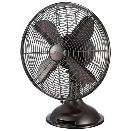 

Hunter 90407 All Metal Retro Oscillating Table Fan w/3 Speeds Onyx Copper