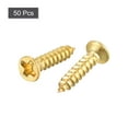 thumbnail image 3 of Uxcell M2x10mm Brass Wood Screws, Phillips Flat Head Self Tapping Connector 50 Pack, 3 of 5