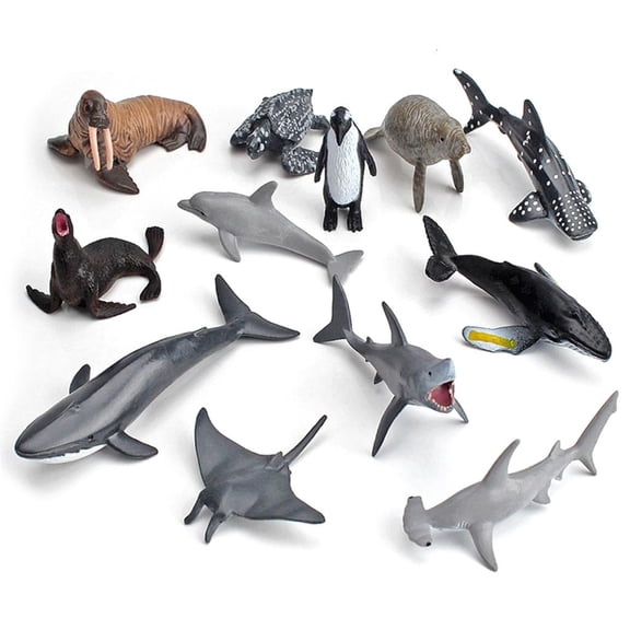 12pcs Simulated Ocean Figurines Model Childrens Toy Kids Bath Small Toy Develop Their Imagination and Creativity