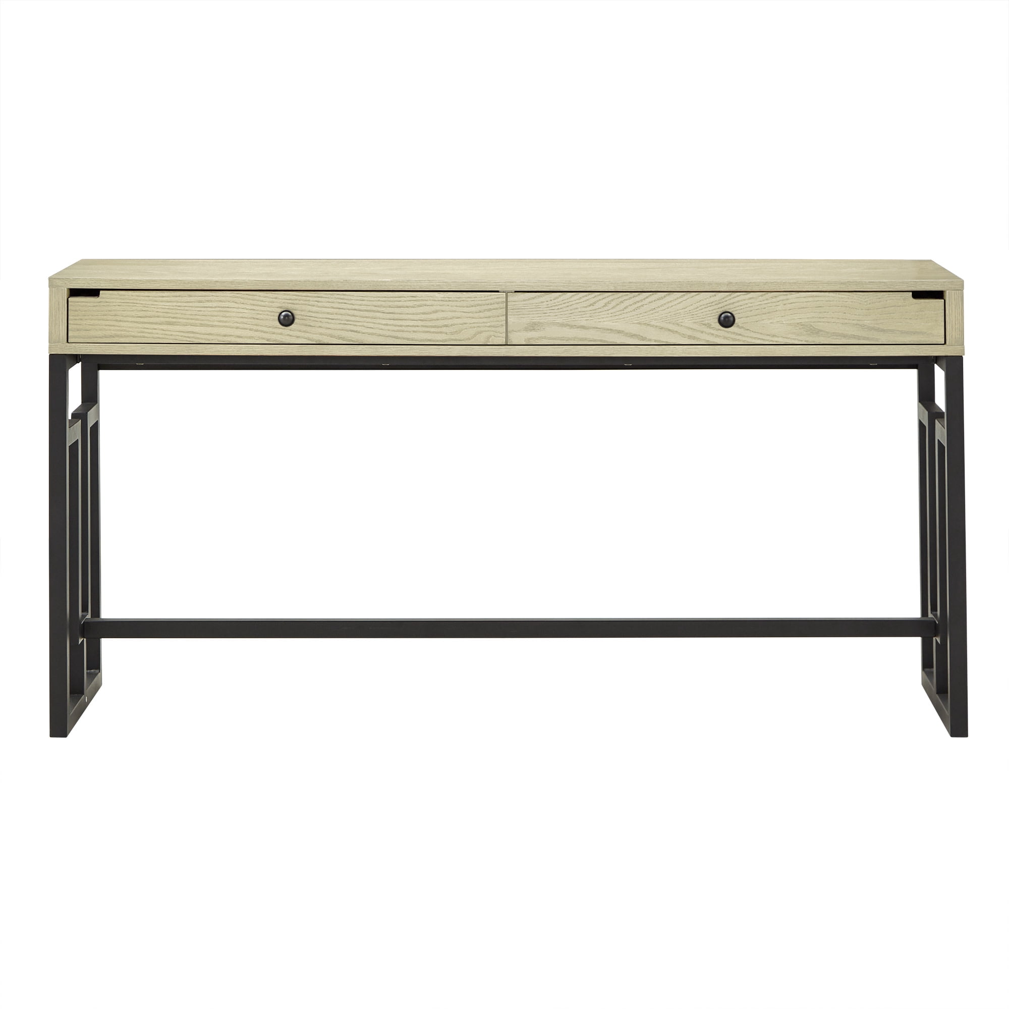 Weston Home Ivo 2-Drawer Desk with Power Outlet, Ivory White