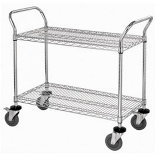 Chrome 2 Shelf Wire Shelving Utility Cart - 18 x 36 x 37.5 in.